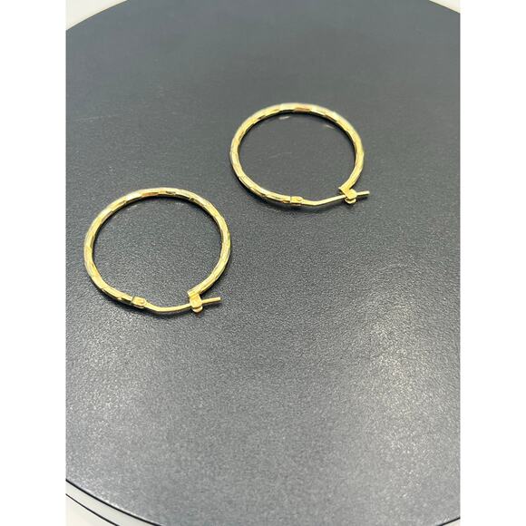 Danecraft Vintage Sterling Silver  925 Italy Vermeil Twisted Hoop Earrings - Picture 4 of 6